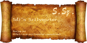 Sós Szilveszter névjegykártya